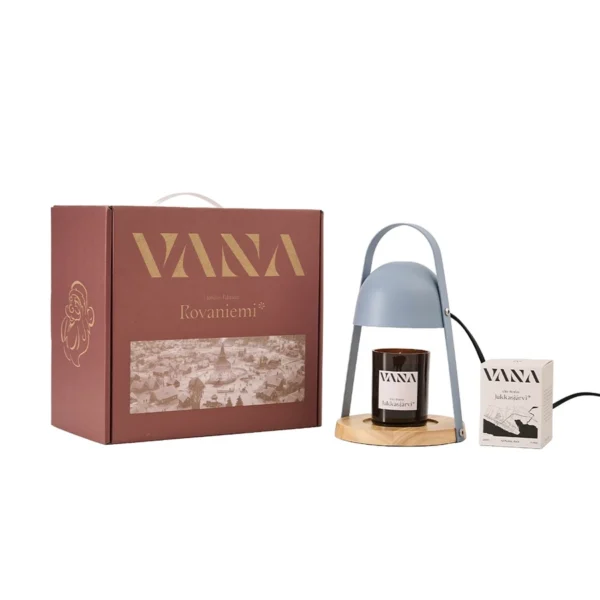 VANA 北歐圓頂款香氛融蠟燈禮盒｜黑/灰－可調光、附燈泡